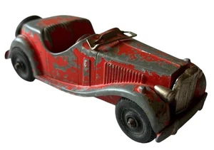 Vintage Hubley Kiddie CAR #4 Die Cast Red MG ROADSTER 5 1/2" Lancaster PA - Picture 1 of 19