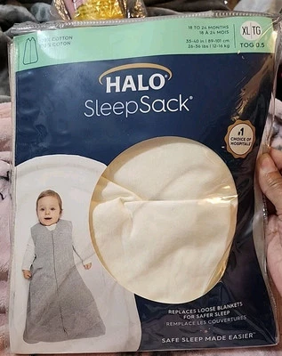 Manta portátil HALO Innovations saco de dormir 100 % algodón - crema XL. .Nuevo Foto 1 de 4