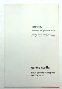 Michel Journiac. Contrato De Prostitución. Galería Stadler, París. 1973 - Imagen 1 de 5