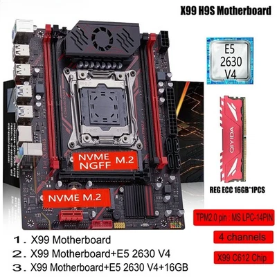  Motherboard Set Kit With LGA2011-3 Xeon E5 2630 V4 CPU DDR4 16GB REG ECC - Image 1 of 4