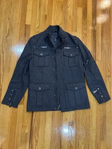 INC International Concepts Wool-Blend Military Jacket Men’s M Charcoal Gray - Picture 1 of 4