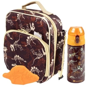 Kids Lunch Bag Set w Matching Reusable Water Bottle & Hard Ice Pack- Orange D... - Picture 1 of 6