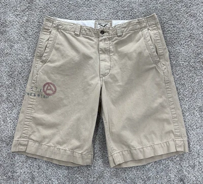 American Living Co A7 Chino Short Khaki Mens 38x11.5" Tan Cotton Twill ALCo Logo - Image 1 of 4