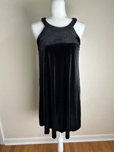 Vintage Betsey Johnson Dress Black Velvet Womens 6 Goth Coquette Romantic Halter - Picture 1 of 4