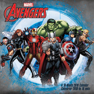 Marvel Comics The Avengers 16 Month 2018 Wall Calendar NEW SEALED • 21.30$