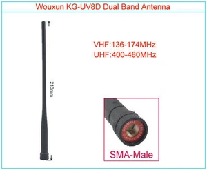Original WOUXUN Antenna SMA-Male Dual Band VHF/UHF KG-UV8D KG-UV6D Walkie Talkie - Picture 1 of 3