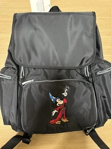 Vintage Disney Parks Walt Disney World Fantasia Mickey Blk Nylon Lg Backpack NWT - Picture 1 of 5