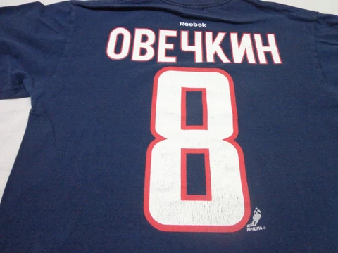 NHL Washington Capitals #8 Ovechkin Reebok Blue   T-shirt  Medium  FLAWS Cover
