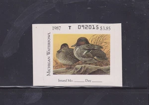 State Hunting/Fishing Revenues - MI - 1987 Duck Stamp MI-12 ($3.85) - MNH - Picture 1 of 1