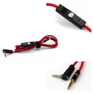 4FT 3.5MM AUX REPLACEMENT AUDIO CABLE RED +CONTROL TALK MIC DROID RAZR TITAN Z10 - Picture 1 of 1