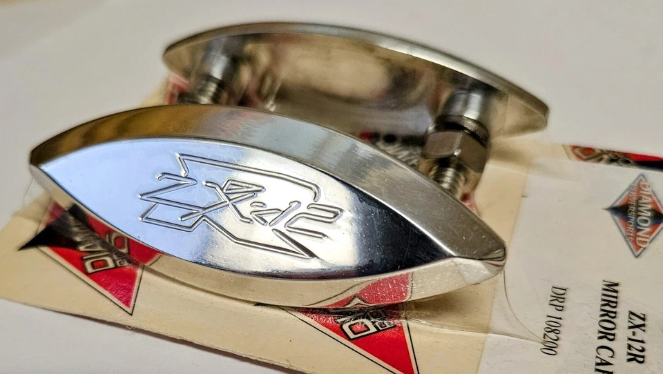 Tapas de placas de bloqueo de espejo pulido Kawasaki Ninja ZX12R 2000-2005 Foto 1 de 1