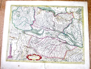 ALSATIA ALSACE 1620'S LG. ORIGINAL HAND COLORED MAP HONDIUS RHINE BASLE - Picture 1 of 4