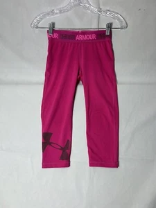 Under Armour Girls Capri Leggings Youth Medium Pink Youth Spot - Picture 1 of 12