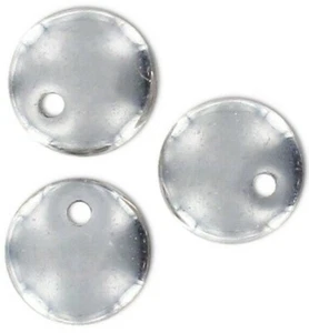 20 PRECIOSA CZECH GLASS SMOOTH ROUND LENTIL BEADS, ONE HOLE, SILVER COLOUR, 6 MM - Picture 1 of 3