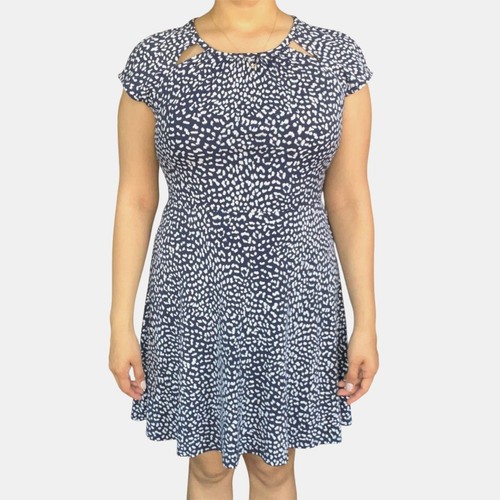 Abito Michael Kors in jersey elasticizzato aderente e svasato con taglio S