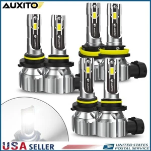 AUXITO Combo 9005+9006+H11 LED Headlight High Low Beam Fog Light White 180000LM - Picture 1 of 11