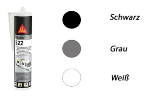 Sikaflex®-522 - 300ml ALLE FARBEN - SCHWARZ / WEISS / GRAU (STAHLGRAU) Sika 522 - Bild 1 von 1