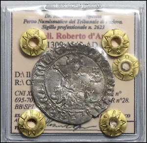 Königreich Neapel Robert I. von Angiò Gigliato antike italienische mittelalterliche Münzen - Bild 1 von 4