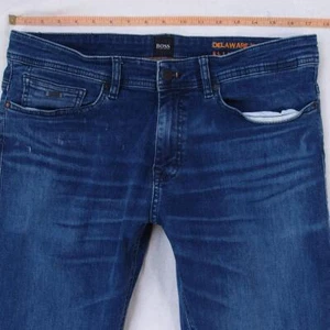 Mens HUGO BOSS DELAWARE Stretch Slim Straight Blue Jeans W34 W36 L32 - Picture 1 of 9