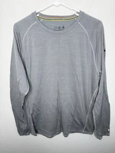 Smartwool Merino 150 Baselayer Long Sleeve Shirt Mens XL Gray Stripe Gorp - Picture 1 of 12