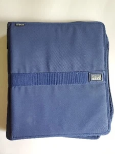 MEAD FIVE STAR Vintage Blue Fabric Zip Up School Notebook 3 Ring Binder - Picture 1 of 6
