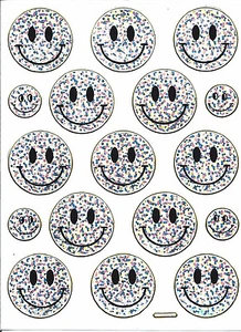 Stickers scrapbooking metallisés grands visages 13 cm x 10 cm bords dorés - Imagen 1 de 1