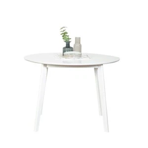 Roma Contemporary White Round Dining Table - Picture 1 of 5