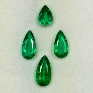 3.39ct Natural Emerald AAA Exclusive pear shape Earring pendant ring set gems - Picture 1 of 4
