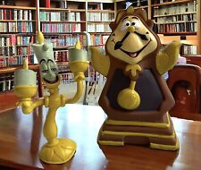 Disney Beauty and the Beast Lumiere, Cogsworth 5-5.5" PVC 2 Figure Lot VTG 1996