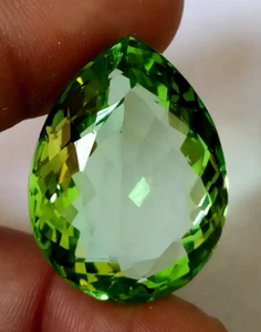 AAA+ Green Peridot 57.95 Ct. Pear Cut Faceted Loose Gemstone for Ring & Pendant - Picture 1 of 7