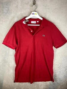 Lacoste Casual Formal Polo T-Shirts Top Size L Womens Red Logo Short Sleeve - Picture 1 of 10