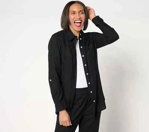 Denim & Co Tunika natürliche Leinenmischung normale Knopfleiste A643833 - Bild 1 von 5