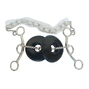 JK BAR H EQUINE Western Horse Short Shank Twisted Wire Mouth Dogbone Stainless - Picture 1 of 1