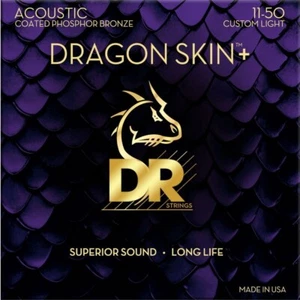 DR Dragon Skin+ Coated Phosphor Bronze Acoustic strings 11-50. DAP-11 - Picture 1 of 3