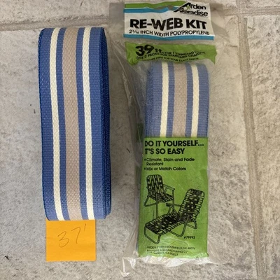 2 Nuevo Arden Paradise Re-Web Kit Silla Césped Correas Azul Blanco Verde 76’X 2 3/16 Foto 1 de 3