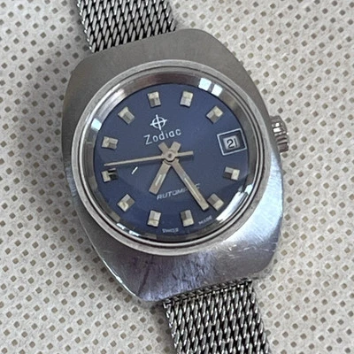 Reloj Pulsera Zodiac Automático Hecho en Suiza Fecha Correr Cuerda Automática Mujer Foto 1 de 4