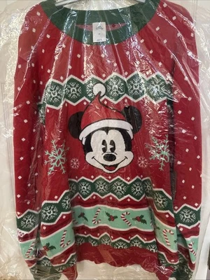 Disney Mickey Mouse Family Holiday Sweater Men's 2XL NWT Very Hard To Find! WOW! - Image 1 of 4