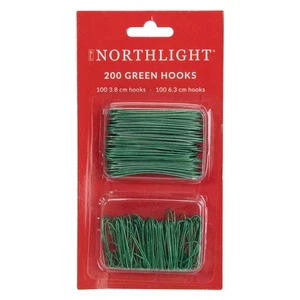 Northlight 200-Count Home Decoration Gift Collections Green Ornament Hooks 2.5" - Picture 1 of 4