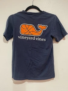 Vineyard Vines Tee Youth Boy's Size Medium 12-14 Blue Short Sleeve Whale Shirt - Picture 1 of 5