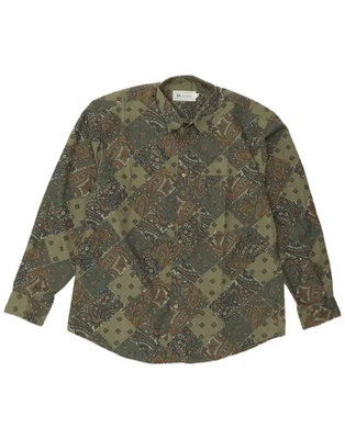 HUNTER Mens Shirt Large Green Paisley Cotton EF10 - Image 1 of 3