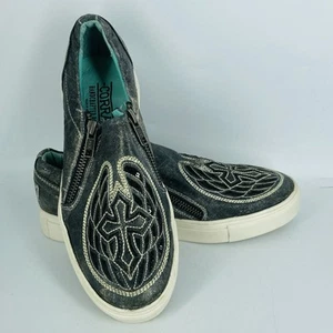 CORRAL Women's Gray Wings & Cross Sequin Inlay Embroidery Sneakers E1552 Size 7 - Picture 1 of 8