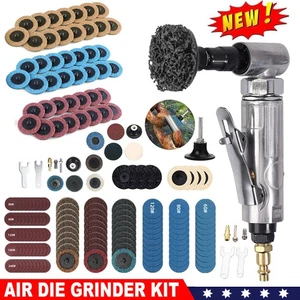 Mini 90 Degree Air Die Grinder Angle 1/4" Pneumatic Polishing Machine Discs Kit - Picture 1 of 12