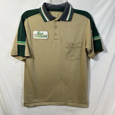 Disfraz de uniforme vintage de 3 botones polo de trabajo de empleado Chemscape Dino puntada única Foto 1 de 4