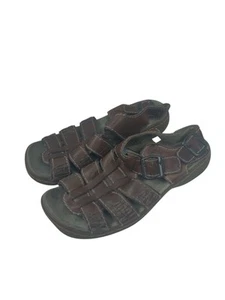 Women's Vintage Y2k Dr Martens Brown Fisherman Leather Flat Sandals #sc43 Sz. 7 - Picture 1 of 6