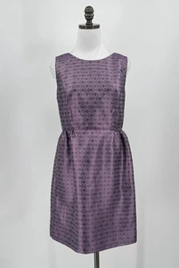 Vestido floral Erin Fetherston para mujer púrpura dorado 12 ajuste metálico acampanado - Imagen 1 de 6
