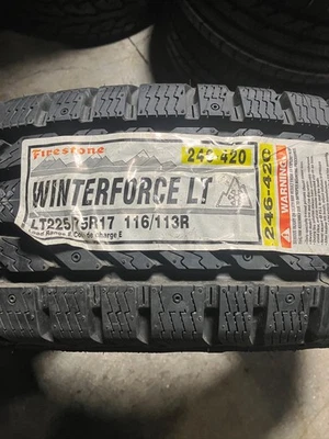 1 New LT 225 75 17 LRE 10 Firestone Winterforce LT Older Production Snow Tire - Image 1 of 4