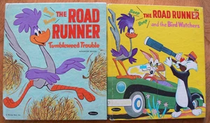 2 Vintage Whitman Tell-a-Tale Books ~ THE ROAD RUNNER TUMBLEWEED TROUBLE + - Imagen 1 de 18