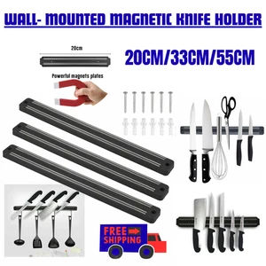 Wall-Mounted Magnetic Knife Holder - Strong Bar for Knives & Metal Utensils UK - Picture 1 of 9