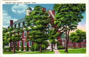 1940 Pomfret Prep School Exterior Pomfret Connecticut CT Posted Trees Postcard - Picture 1 of 2