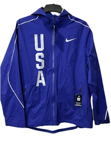Nike Hypershield Team USA Running Zip Up Jacket Blue Mens 806908-455 Size XL NWT - Picture 1 of 11